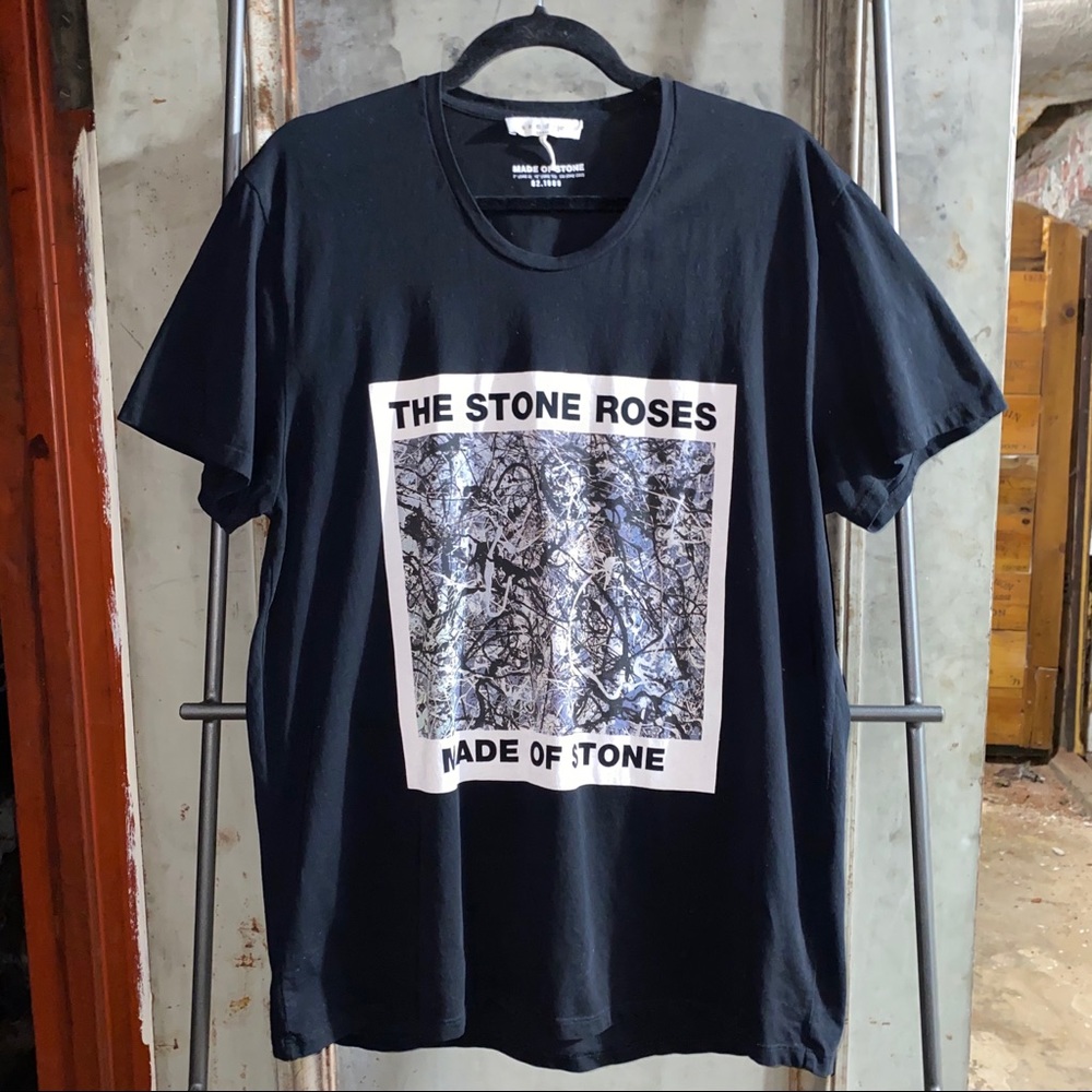 Sandro Stone Roses Black T-Shirt Tee Shirt